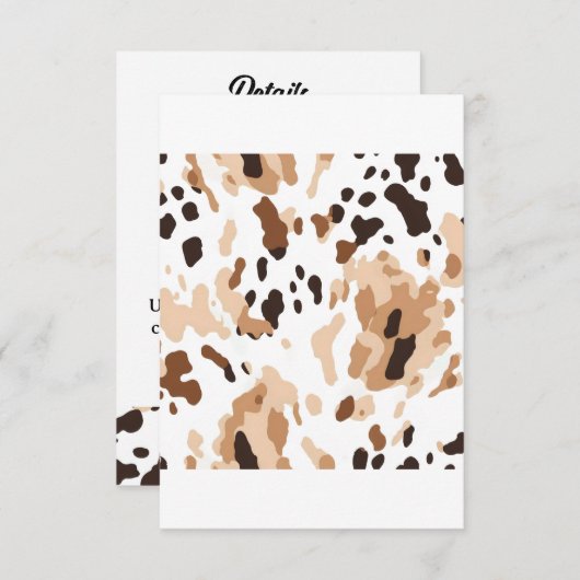 Farm Wedding Cowhide Print Begleitkarte (Vorne/Hinten)