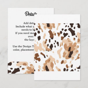 Farm Wedding Cowhide Print Begleitkarte