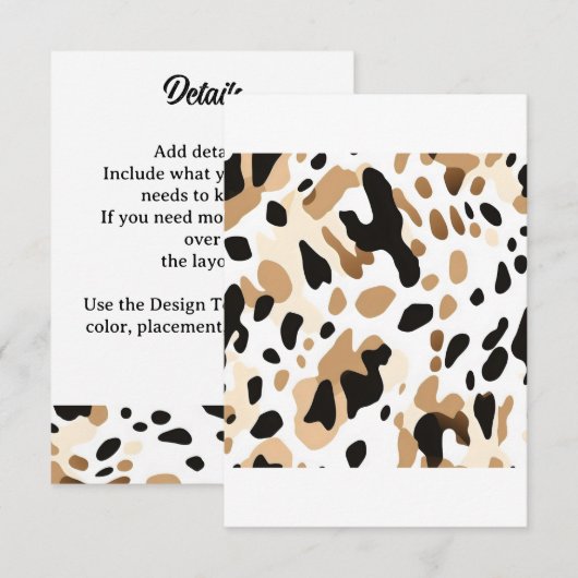 Farm Wedding Cowhide Print Begleitkarte (Vorne/Hinten)