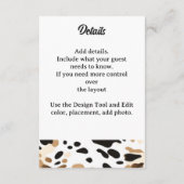 Farm Wedding Cowhide Print Begleitkarte (Rückseite)