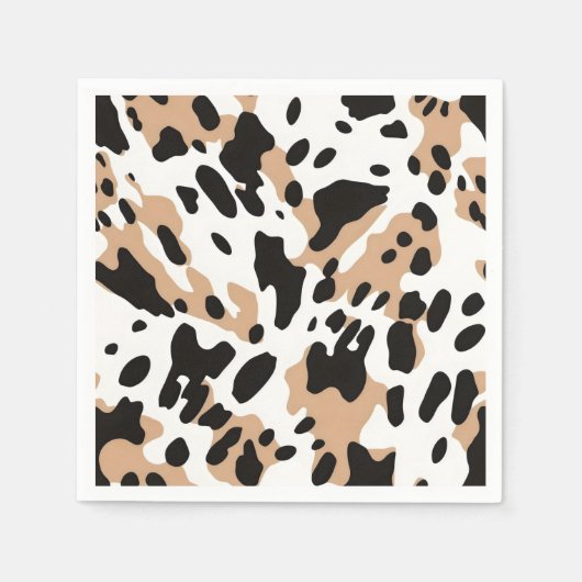 Farm Wedding Cowhide Print Serviette (Vorderseite)