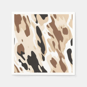 Farm Wedding Cowhide Print Serviette