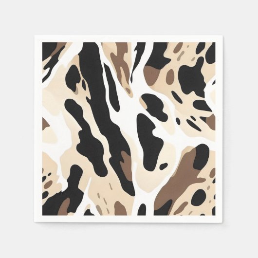 Farm Wedding Cowhide Print Serviette (Vorderseite)