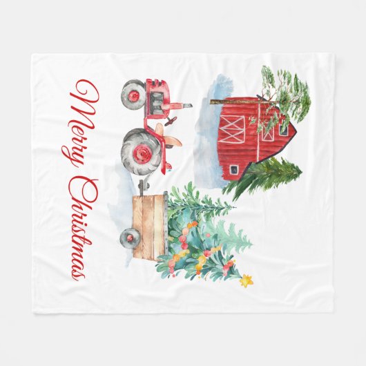 Farm Weihnachtsblanket Fleecedecke (Vorderseite (Horizontal))