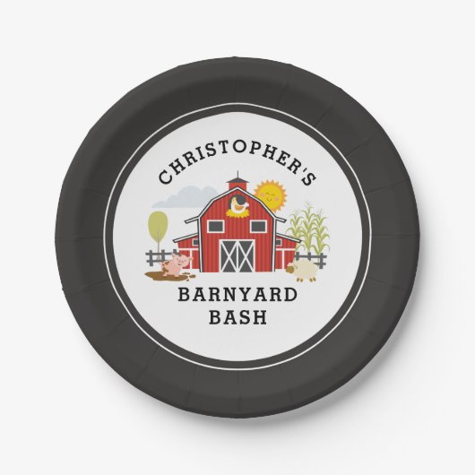 Farm Yard Barn Paper Plate Pappteller (Vorderseite)