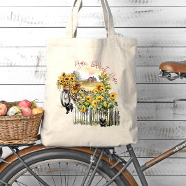 Farm Zuhause Bicycle Sunflowers Katzen Tragetasche