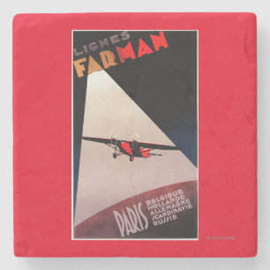 Farman Airlines Farman 300-Eindecker Werbeplakat Steinuntersetzer