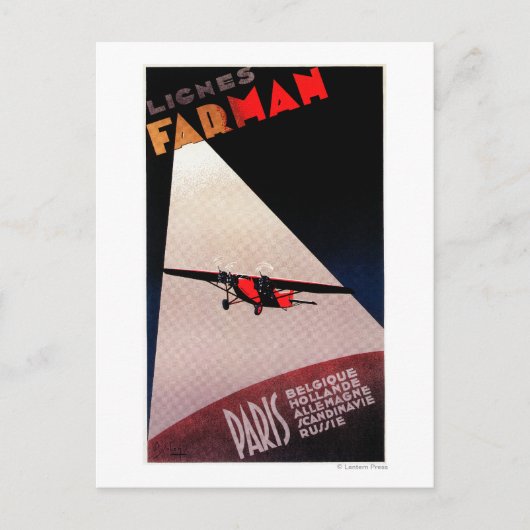 Farman Airlines Farman 300 Monoplane Promo Poster Postkarte (Vorderseite)