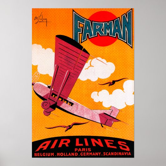 Farman Brothers Airlines F-170 Monoplane Poster (Vorne)
