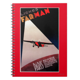 Farman Fluglinien Farman 300 Eindeckerpromo-Posten Notizblock