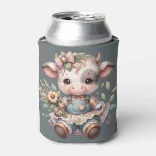 Farmcore Kawaii Calf Vintages Blumenkleid Dosenkühler