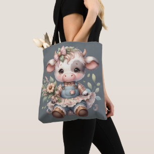 Farmcore Kawaii Kalb im Vintage-Blumenkleid Tasche