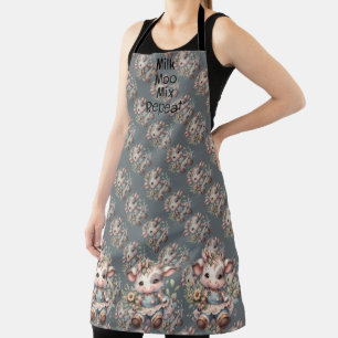 Farmcore Kawaii-Kalb in antikem Blumenkleid Schürze