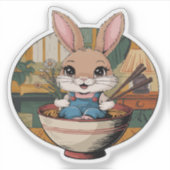 Farmcore Ramen Bunny Aufkleber (Vorderseite)