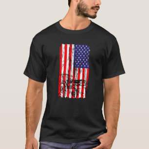 Farmer American Flag USA Traktor Farm Kuh T-Shirt