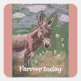 Farmer (Esel) Quadratischer Aufkleber
