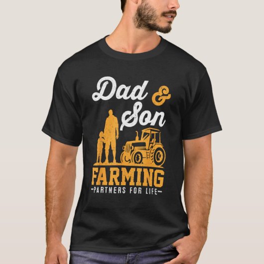 Farmer Family Dad And Son Farming Matching Boys Fa T-Shirt (Vorderseite)