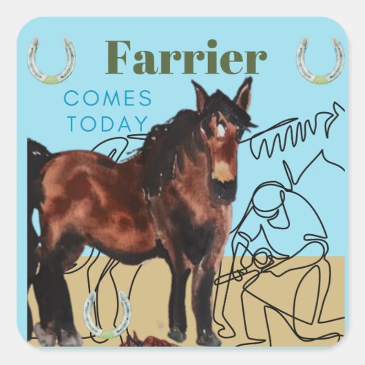 Farmer kommt heute quadratischer aufkleber (Vorderseite)