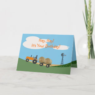 Farmer on Tractor Birthday Card Karte