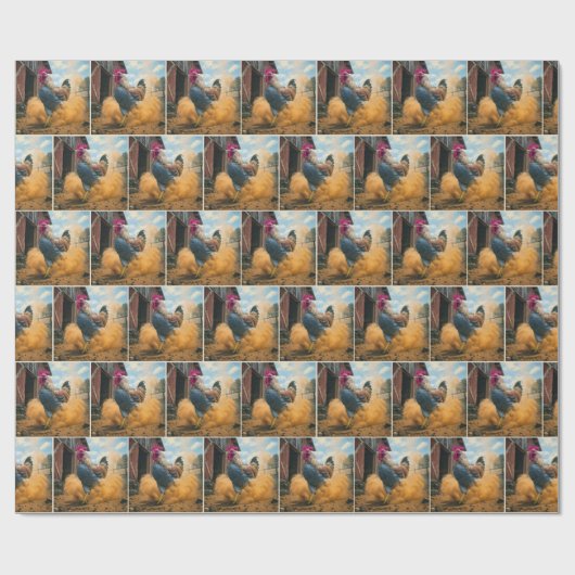 Farmer Rooster Kicking Up Dust Geschenkpapier (Flach)