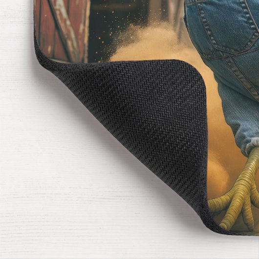 Farmer Rooster Kicking Up Dust Mousepad (Ecke)