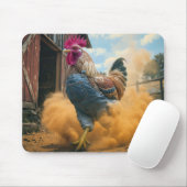 Farmer Rooster Kicking Up Dust Mousepad (Mit Mouse)