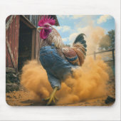 Farmer Rooster Kicking Up Dust Mousepad (Vorne)