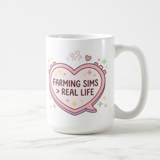 Farmer Sims größer als echtes Leben Herz Konsole  Kaffeetasse (Rechts)