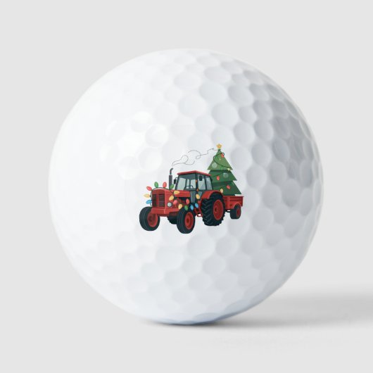 Farmer Tractor Xmas Lighting Tractor Christmas   Golfball (Vorderseite)