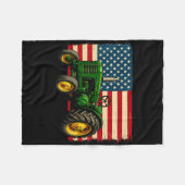 Farmer Traktor USA-Flagge 4. Juli Fleecedecke (Vorderseite (Horizontal))