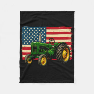 Farmer Traktor USA-Flagge 4. Juli Fleecedecke