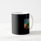 Farmer Traktor USA-Flagge 4. Juli Kaffeetasse (VorderseiteRechts)