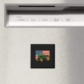 Farmer Traktor USA-Flagge 4. Juli Magnet (In Situ (Geschirrspüler))