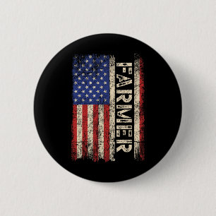 Farmer Traktoren USA Amerikanische Flagge Patrioti Button