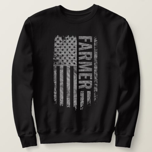 Farmer USA Flag abgenutztes Design Sweatshirt (Design vorne)