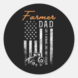 Farmer-Vater wie ein normaler Vater, nur cooler US Runder Aufkleber