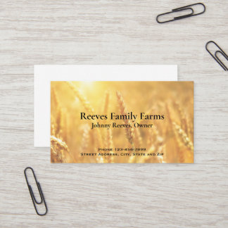 Farmer Wheat Farm Agricultural Business Cards Visitenkarte