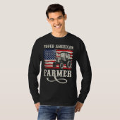 Farmer with USA Flag Proud American Farmer T-Shirt (Vorne ganz)
