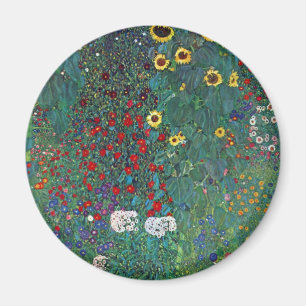 Farmergarden w Sonnenblume von Klimt, Vintage Blum Magnet