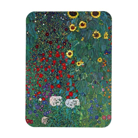 Farmergarden w Sonnenblume von Klimt, Vintage Blum Magnet (Vertikal)