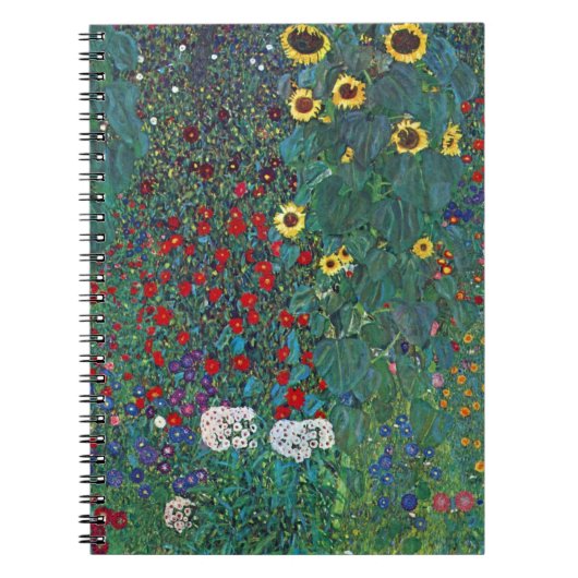 Farmergarden w Sonnenblume von Klimt, Vintage Blum Notizblock (Vorderseite)