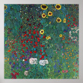 Farmergarden w Sonnenblume von Klimt, Vintage Blum Poster (Vorne)