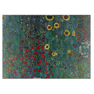 Farmergarden w Sonnenblume von Klimt, Vintage Blum Schneidebrett