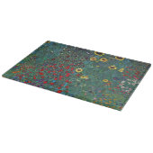 Farmergarden w Sonnenblume von Klimt, Vintage Blum Schneidebrett (Ecke)