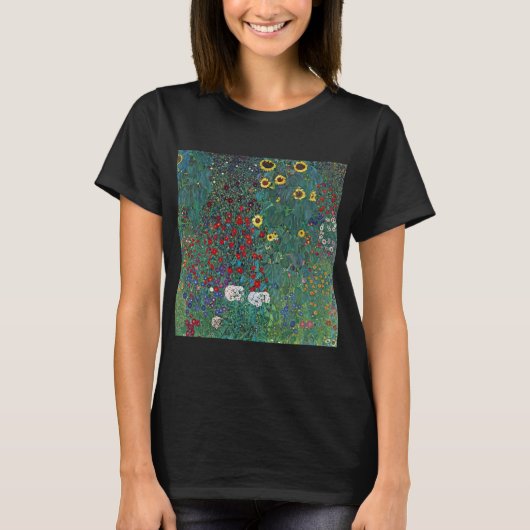 Farmergarden w Sonnenblume von Klimt, Vintage Blum T-Shirt (Vorderseite)