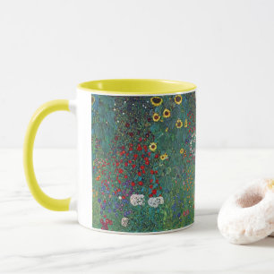 Farmergarden w Sonnenblume von Klimt, Vintage Blum Tasse
