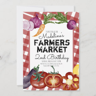 Farmermarkt Gemüse Früchte Farm Geburtstag  Einladung