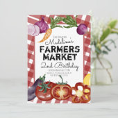 Farmermarkt Gemüse Früchte Farm Geburtstag  Einladung (Stehend Vorderseite)