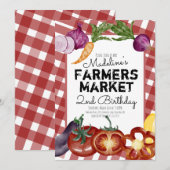 Farmermarkt Gemüse Früchte Farm Geburtstag  Einladung (Vorne/Hinten)