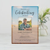 Farmer's Celebration of Life Custom Photo, Funeral Einladung (Stehend Vorderseite)